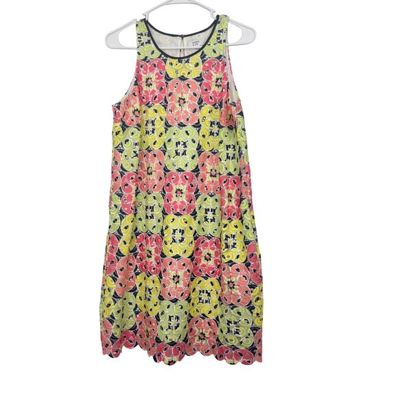 Crown & Ivy Womens Sleeveless Shift Dress Size S Multicolor Floral Crochet Lined - Picture 7 of 11